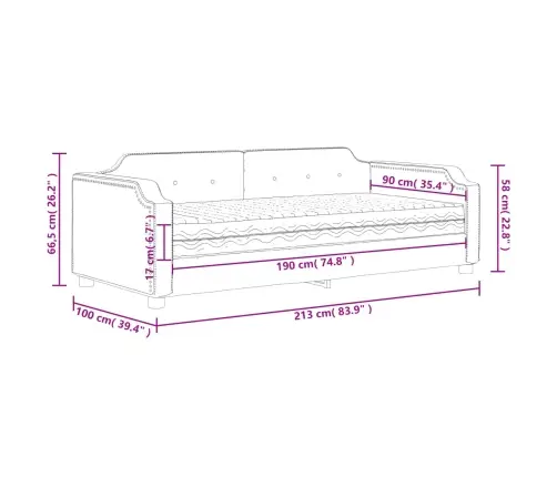 Dīvāngulta Ar Matraci, Gaiši Pelēks Audums, 90X190 Cm Vidaxl