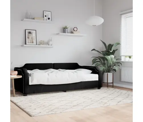 Dīvāngulta Ar Matraci, Melns Audums, 90X190 Cm Vidaxl