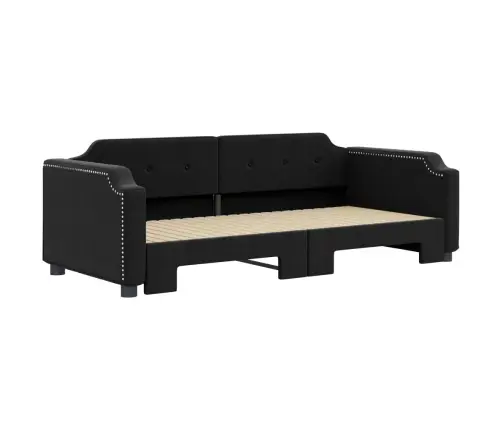 Izvelkams Dīvāns, Melns, 100X200 Cm, Audums Vidaxl