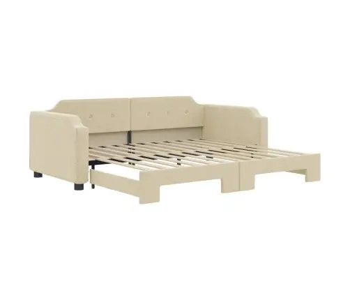 Izvelkams Dīvāns, Krēmkrāsas, 100X200 Cm, Audums Vidaxl