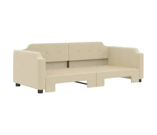 Izvelkams Dīvāns, Krēmkrāsas, 100X200 Cm, Audums Vidaxl