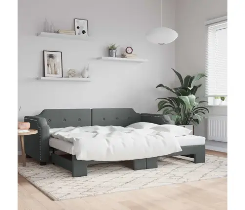 Izvelkams Dīvāns, Tumši Pelēks, 90X190 Cm, Audums Vidaxl