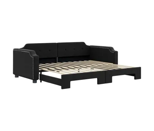 Izvelkams Dīvāns, Melns, 90X190 Cm, Audums Vidaxl