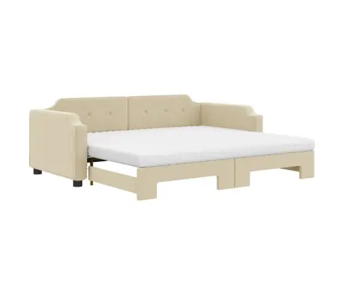 Diivanvoodi Väljatõmmatava Osaga, Kreemjas, 80X200 cm Kangas