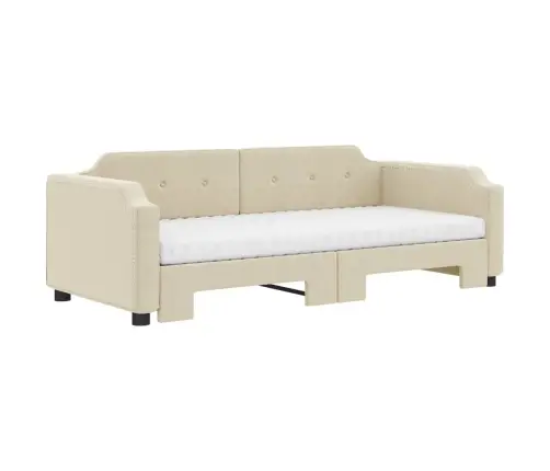 Diivanvoodi Väljatõmmatava Osaga, Kreemjas, 80X200 cm Kangas