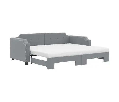 Dīvāngulta Ar Matraci, Gaiši Pelēks Audums, 100X200 Cm Vidaxl