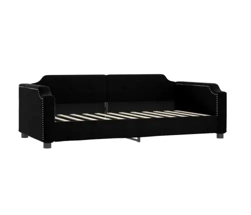 Lova Su Ištraukiama Dalimi/Čiužiniu, Juoda, 100X200cm Audinys