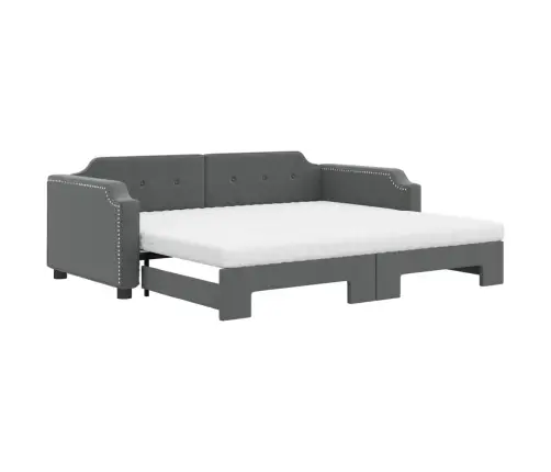 Dīvāngulta Ar Matraci, Tumši Pelēks Audums, 90X190 Cm Vidaxl