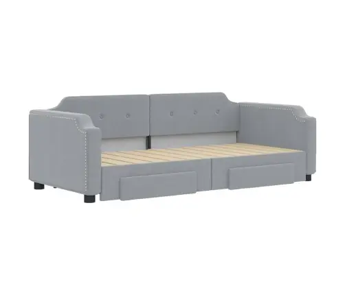 Izvelkams Dīvāns Ar Atvilktnēm, Gaiši Pelēks, 80X200 Cm, Audums Vidaxl