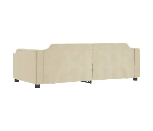 Izvelkams Dīvāns Ar Atvilktnēm, Krēmkrāsas Audums, 80X200 Cm Vidaxl