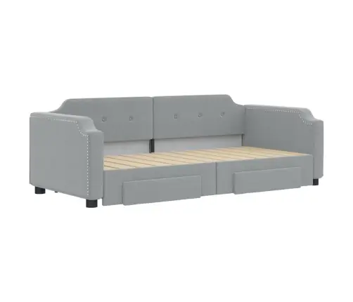 Izvelkams Dīvāns Ar Atvilktnēm, Gaiši Pelēks, 100X200Cm, Audums Vidaxl