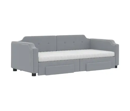 Izvelkams Dīvāns Ar Atvilktnēm, Gaiši Pelēks, 80X200 Cm, Audums Vidaxl