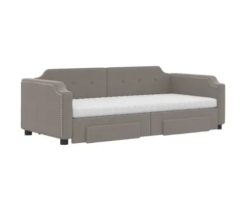 Izvelkams Dīvāns Ar Atvilktnēm, Pelēkbrūns Audums, 80X200 Cm Vidaxl