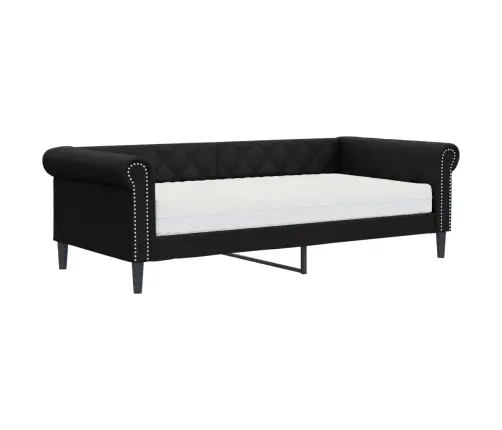 Dienas Gulta Ar Matraci, Melna, 90X200 Cm, Mākslīgā Āda Vidaxl