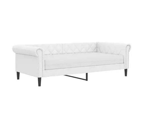 Lova Su Čiužiniu, Baltos Spalvos, 90X200cm Dirbtinė Oda