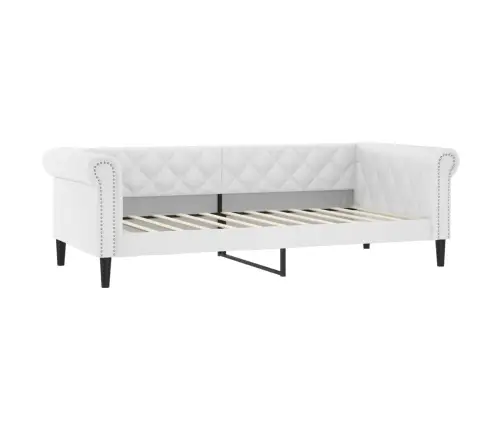 Lova Su Čiužiniu, Baltos Spalvos, 90X200cm Dirbtinė Oda