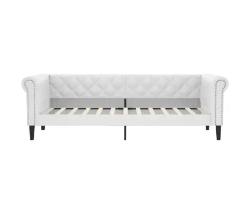 Lova Su Čiužiniu, Baltos Spalvos, 90X200cm Dirbtinė Oda