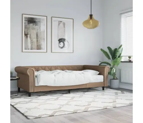 Diivanvoodi Madratsiga, Cappuccino, 90X200 cm Kunstnahk