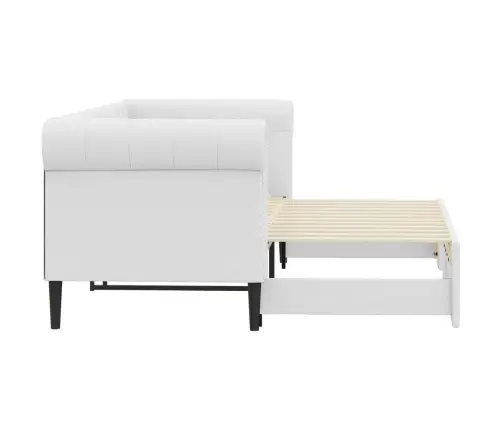 Izvelkams Dīvāns, Balta, 90X200 Cm, Mākslīgā Āda Vidaxl