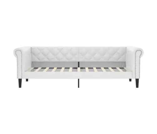 Izvelkams Dīvāns, Balta, 90X200 Cm, Mākslīgā Āda Vidaxl