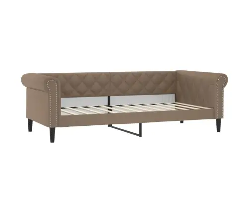 Diivanvoodi Väljatõmmatava Osaga Cappuccino 90X200 Cm Kunstnahk