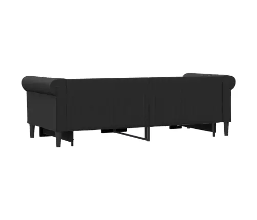 Diivanvoodi Väljatõmmatava Osa Ja Sahtliga, Must, Kunstnahk
