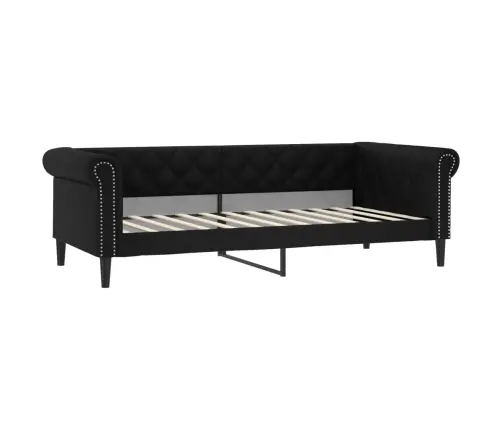 Diivanvoodi Väljatõmmatava Osa Ja Sahtliga, Must, Kunstnahk