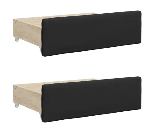 Diivanvoodi Väljatõmmatava Osa Ja Sahtliga, Must, Kunstnahk