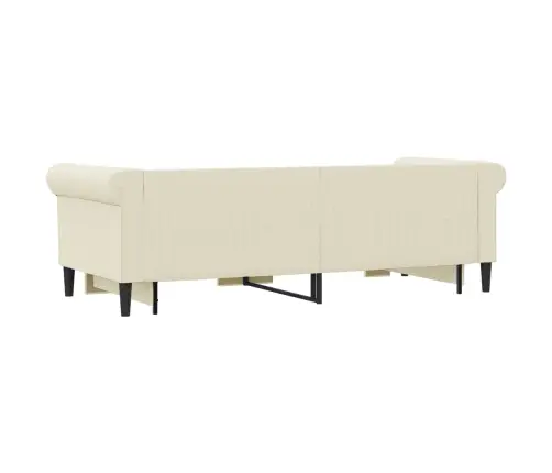 Diivanvoodi Väljatõmmatava Osa Ja Sahtliga, Kreemjas, Kunstnahk