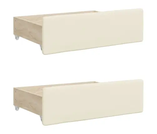 Diivanvoodi Väljatõmmatava Osa Ja Sahtliga, Kreemjas, Kunstnahk