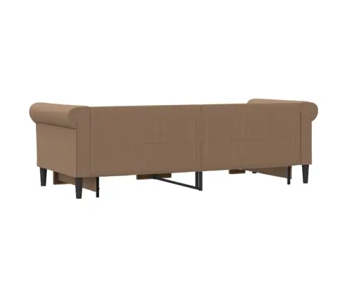 Izvelkams Dīvāns, Atvilktnes, Kapučīno, 90X200 Cm, Mākslīgā Āda Vidaxl