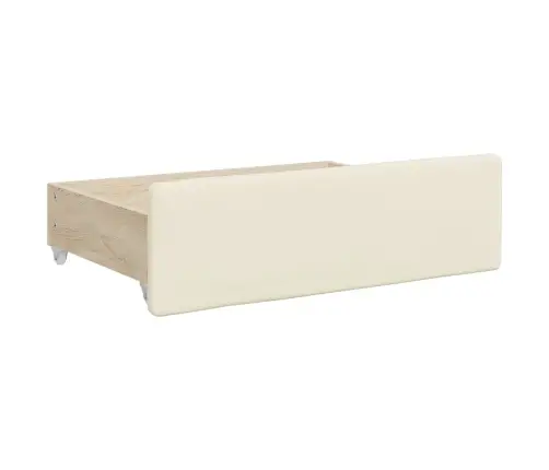 Izvelkams Dīvāns Ar Atvilktnēm, Krēmkrāsas, Mākslīgā Āda Vidaxl