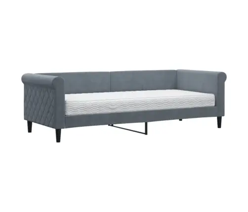 Dīvāngulta Ar Matraci, Tumši Pelēks Samts, 80X200 Cm Vidaxl