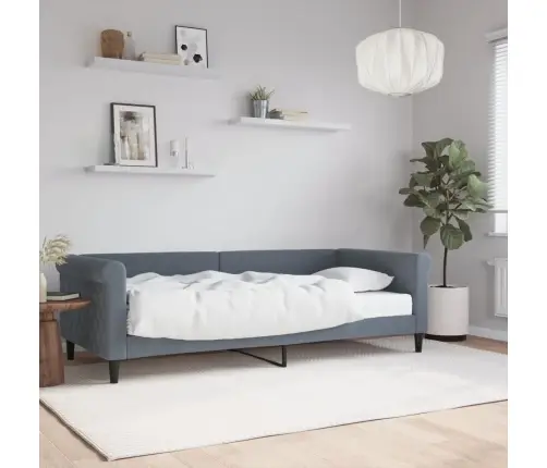 Dīvāngulta Ar Matraci, Tumši Pelēks Audums, 90X200 Cm Vidaxl