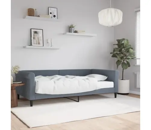 Dīvāngulta Ar Matraci, Tumši Pelēks, 100X200 Cm, Samts Vidaxl