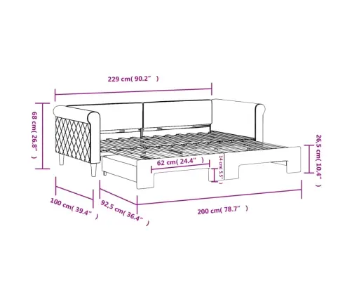 Dīvāngulta Bez Matrača, Tumši Pelēks, 90X200 Cm Vidaxl