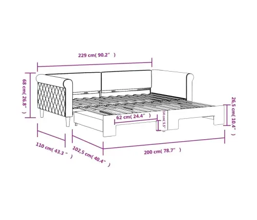 Izvelkams Dīvāns, Tumši Zaļš, 100X200 Cm, Samts Vidaxl