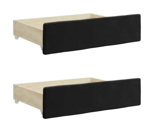 Izvelkams Dīvāns Ar Atvilktnēm, Melns, 90X200 Cm, Samts Vidaxl