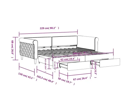 Ištraukiama Lova Su Stalčiais, Rožinė, 100X200cm Aksomas