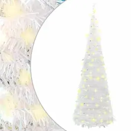 Išskleidžiama Dirbtinė Kalėdų Eglutė, Balta, 210cm 200 Led