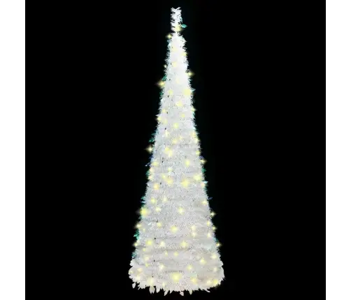 Išskleidžiama Dirbtinė Kalėdų Eglutė, Balta, 210cm 200 Led