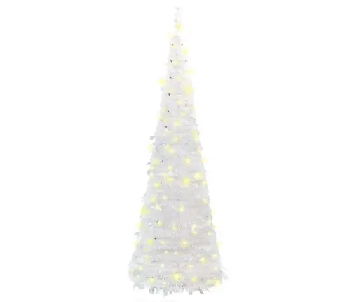 Išskleidžiama Dirbtinė Kalėdų Eglutė, Balta, 210cm 200 Led