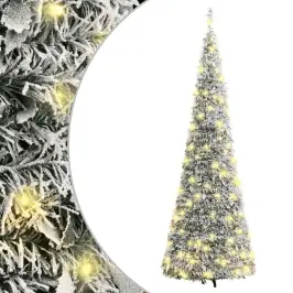 Mākslīgā Ziemassvētku Egle Ar Sniegu, 100 Led, 150 Cm Vidaxl