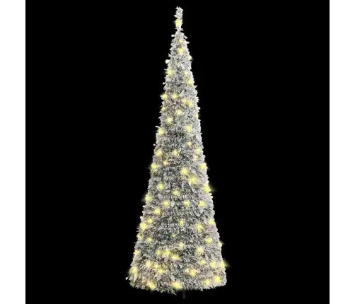 Išskleidžiama Dirbtinė Kalėdų Eglutė Su Sniegu, 150cm 100 Led