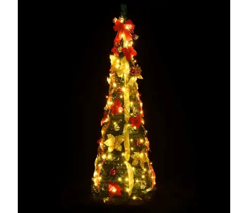 Išskleidžiama Dirbtinė Kalėdų Eglutė, Žalia, 150cm 100 Led