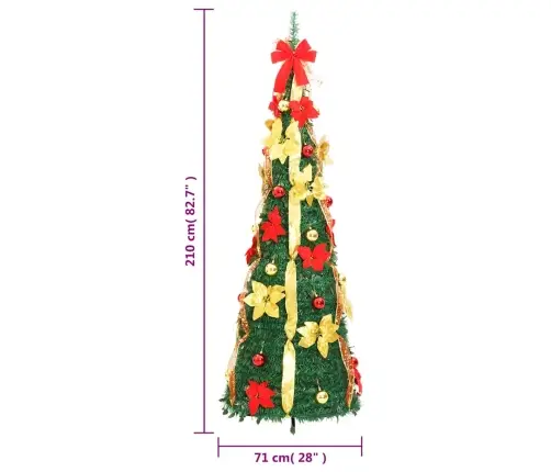 Mākslīgā Ziemassvētku Egle, 200 Led, Zaļa, 210 Cm Vidaxl