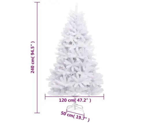 Kunstjõulukuusk Alusega, Valge, 240 Cm