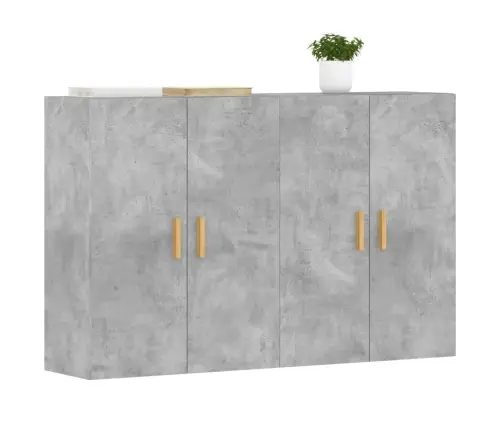 Sienas Skapīši, 2 Gab., Betona Pelēki, Inženierijas Koks Vidaxl