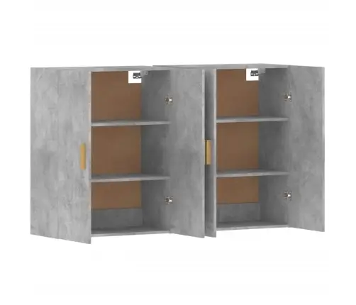 Sienas Skapīši, 2 Gab., Betona Pelēki, Inženierijas Koks Vidaxl