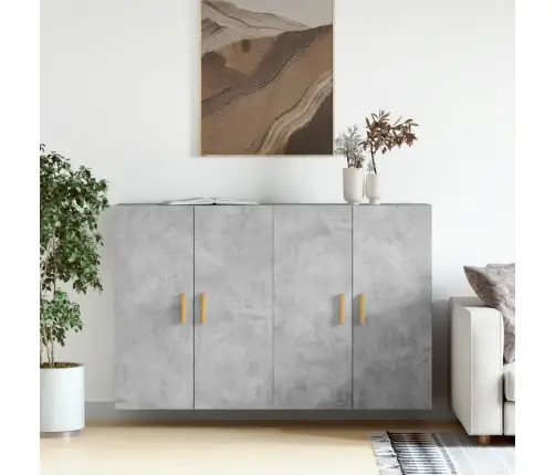 Sienas Skapīši, 2 Gab., Betona Pelēki, Inženierijas Koks Vidaxl